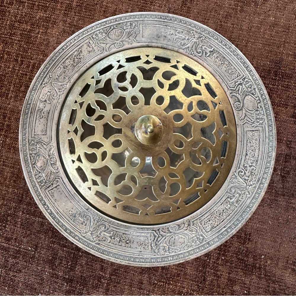 Sterling Silver Flower Arranger with Brass Screen - Picture 5 of 16